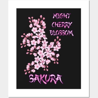 The night of the cherry blossom-Sakura Posters and Art